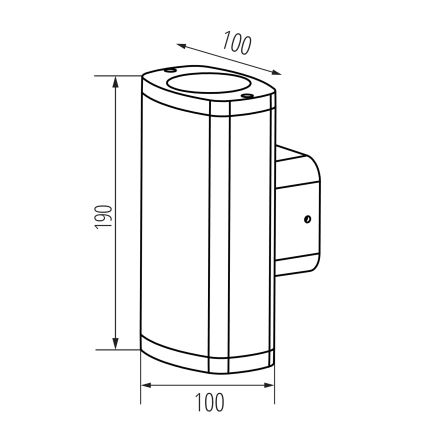 Āra sienas lampa ZEVI 2xGU10/10W/230V IP54 melna