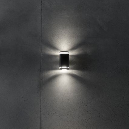 Āra sienas lampa ZEVI 2xGU10/10W/230V IP54 melna