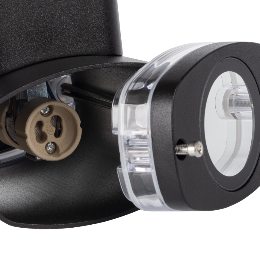 Āra sienas lampa ZEVI 2xGU10/10W/230V IP54 melna