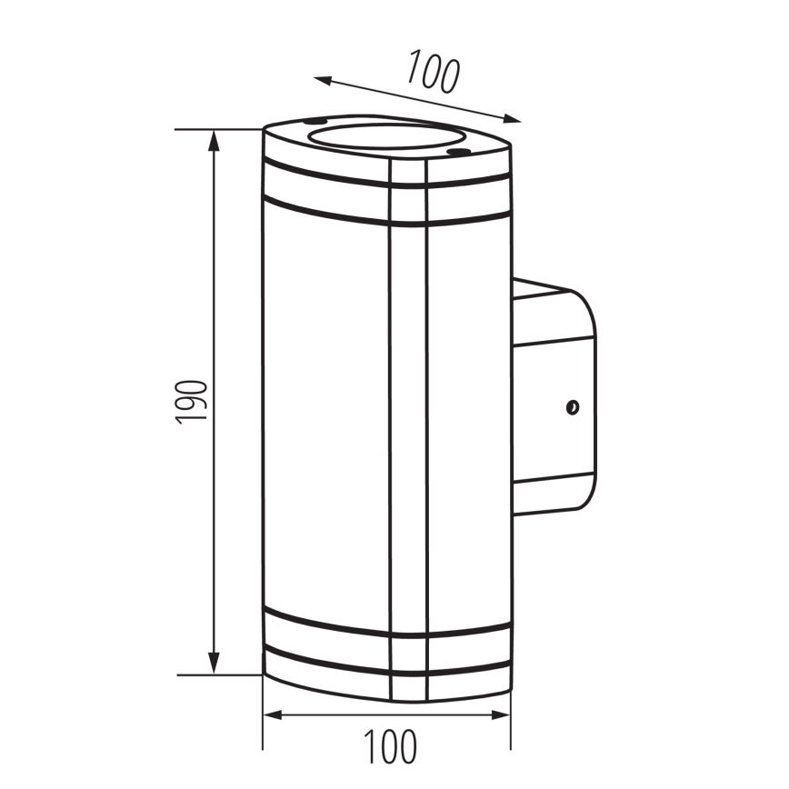 Āra sienas lampa ZEVI 2xGU10/10W/230V IP54 melna