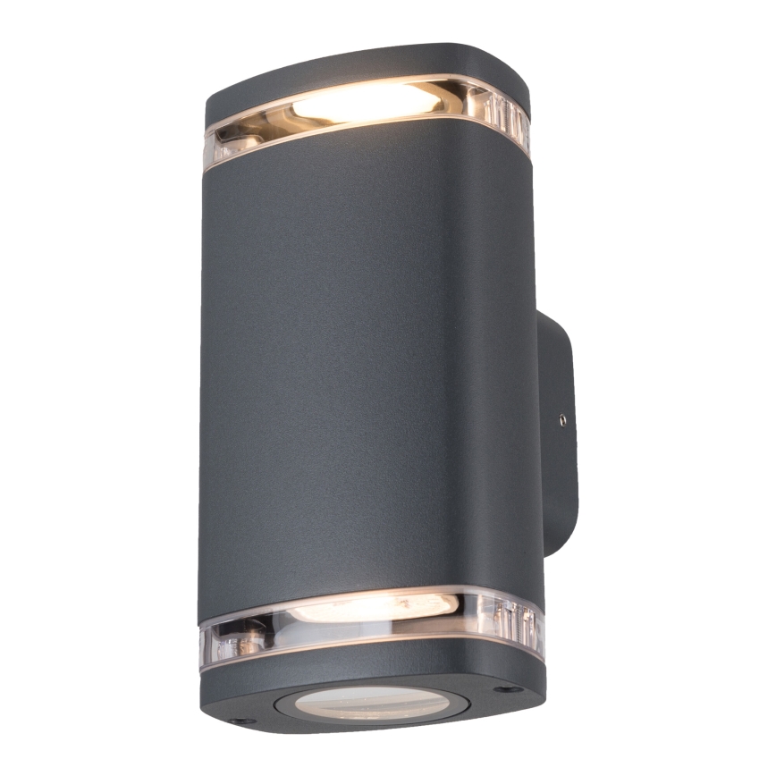 Āra sienas lampa ZEVI 2xGU10/10W/230V IP54 antracīta