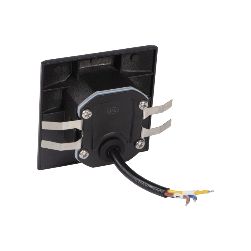 LED kāpņu gaismeklis ar kustības un krēslas sensoru EXIN LED/2,5W/230V 3000K IP65 melns kvadrātveida