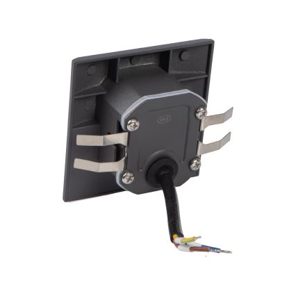 LED kāpņu gaismeklis ar kustības un krēslas sensoru EXIN LED/2,5W/230V 3000K IP65, antracīta krāsā, kvadrātveida