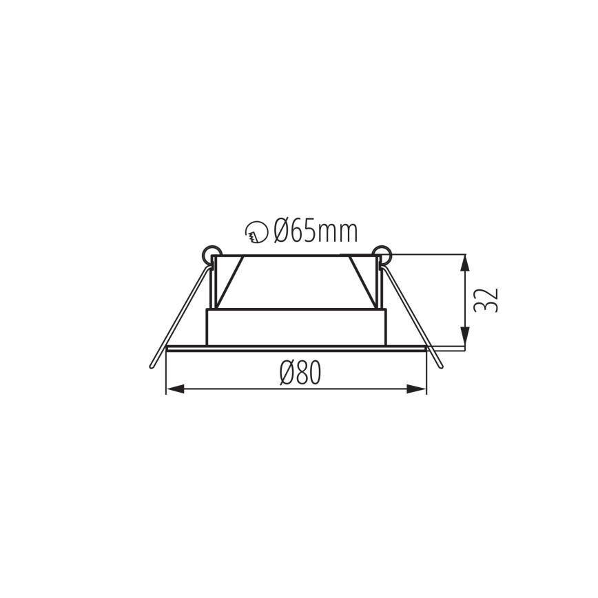 LED iebūvējamais griestu gaismeklis FIZU LED/4W/230V 3000/4000/6500K melns