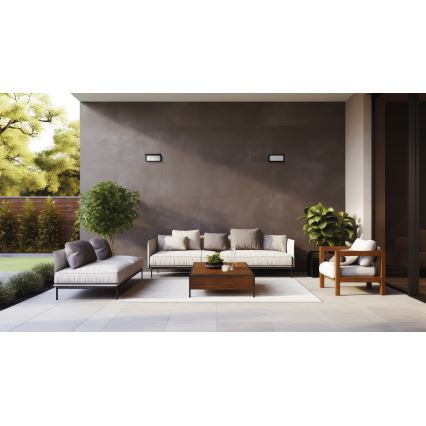 Āra sienas gaismeklis LERTO 1xE27/15W/230V IP54 melns