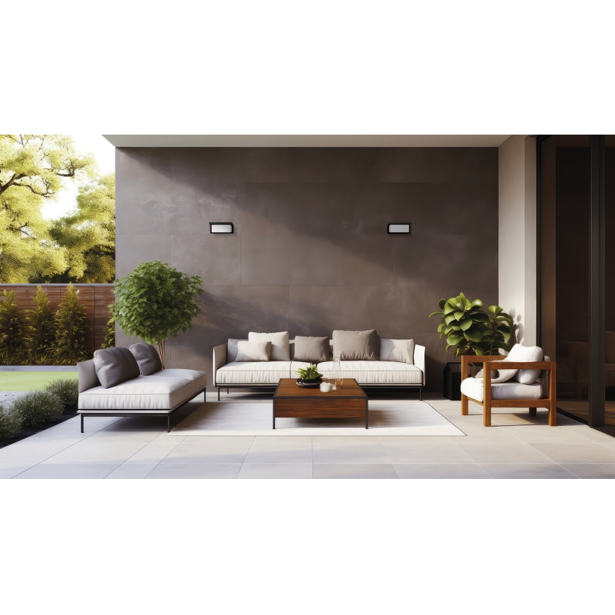LED āra sienas gaismeklis LERTO LED/12W/230V IP54 melns