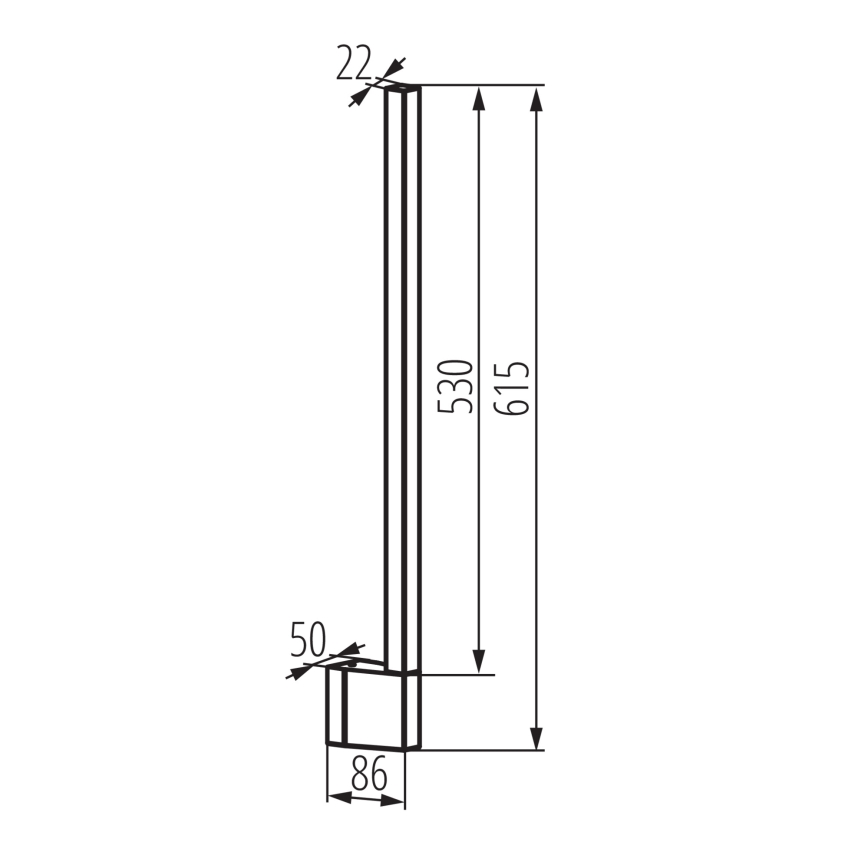 LED āra sienas gaismeklis YALTE LED/9W/230V 3000/4000/6500K 61,5 cm IP54 melns