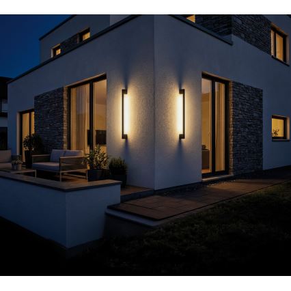 LED āra sienas gaismeklis YALTE LED/8,5W/230V 3000/4000/6500K 93 cm IP54 melns
