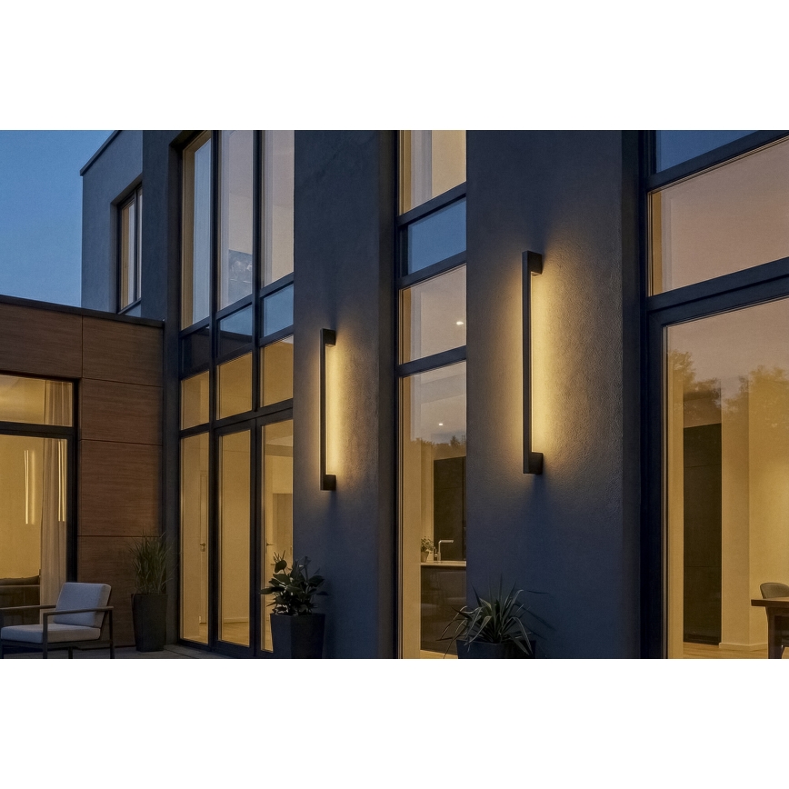 LED āra sienas gaismeklis YALTE LED/12W/230V 3000/4000/6500K 123 cm IP54 melns