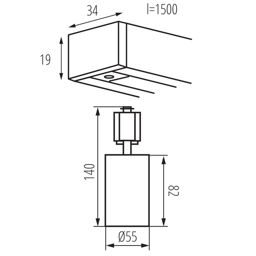 Virziena gaismeklis sliežu sistēmā ALTEAR 3xGU10/10W/230V 1,5m melns