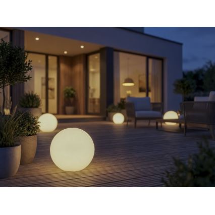 Āra lampa STONO 1xE27/20W/230V Ø 40 cm IP65 balta