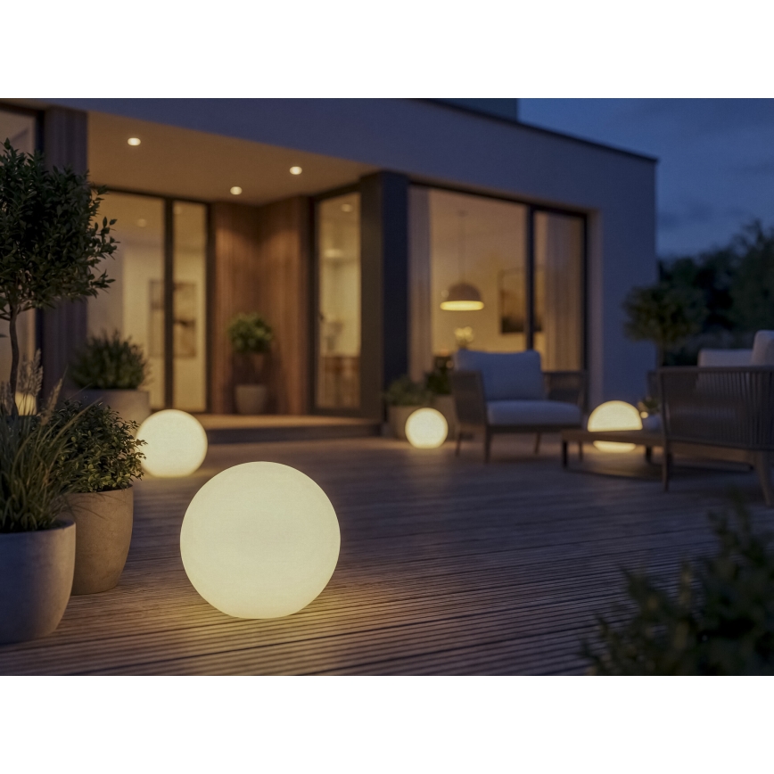 Āra lampa STONO 1xE27/20W/230V Ø 40 cm IP65 balta