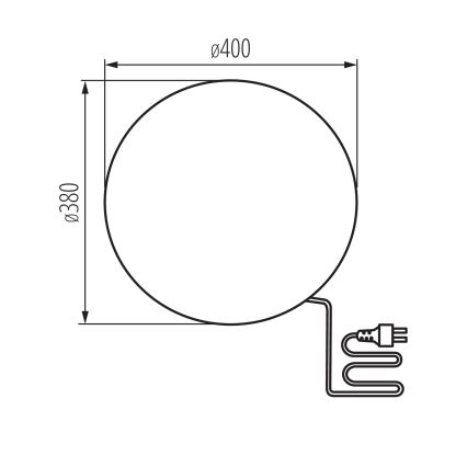 Āra lampa STONO 1xE27/20W/230V Ø 40 cm IP65 balta