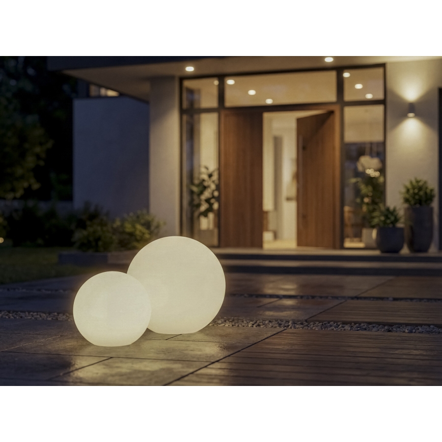 Āra lampa STONO 1xE27/20W/230V Ø 50 cm IP65 balta