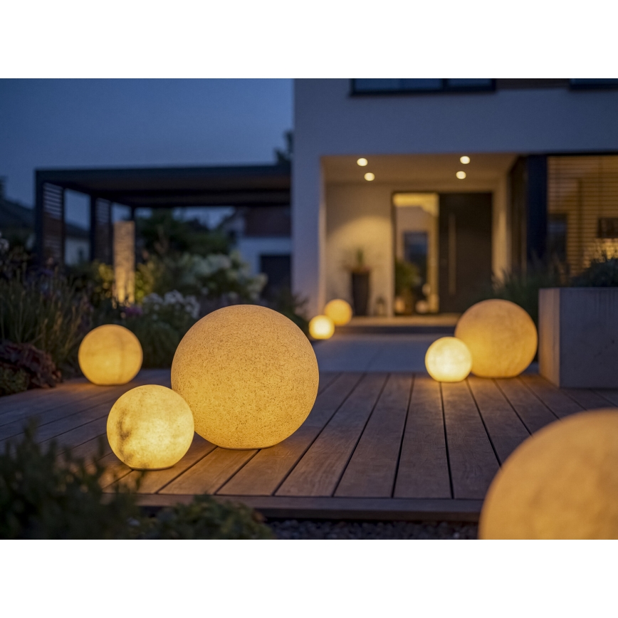 Āra lampa STONO 1xE27/15W/230V Ø 20 cm IP65 bēša