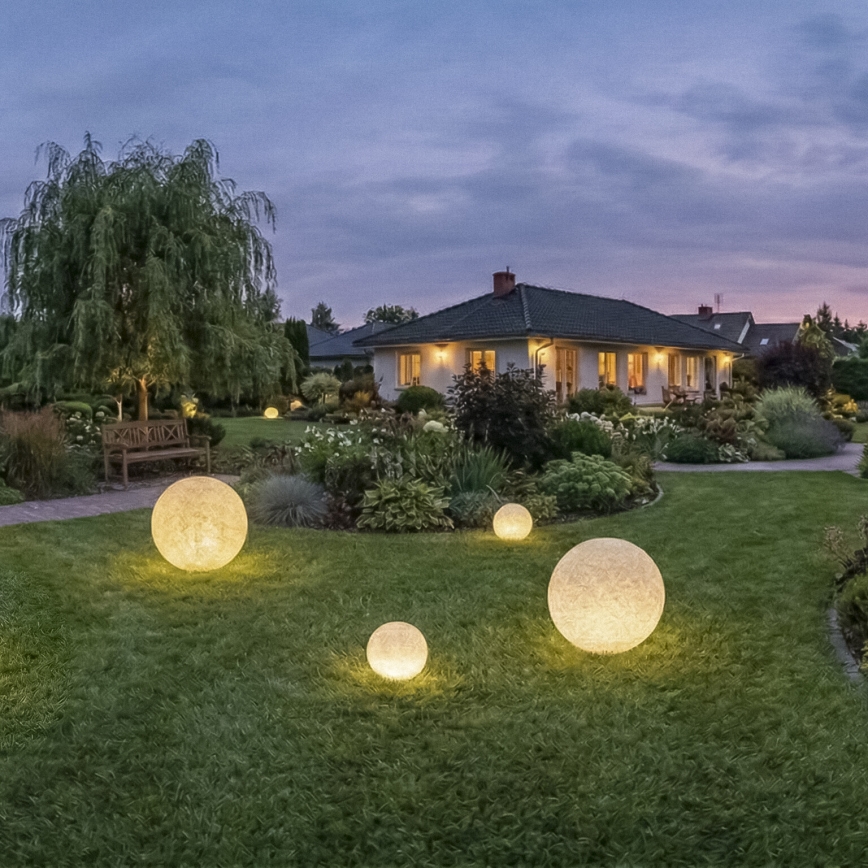 Āra lampa STONO 1xE27/15W/230V Ø 20 cm IP65 bēša