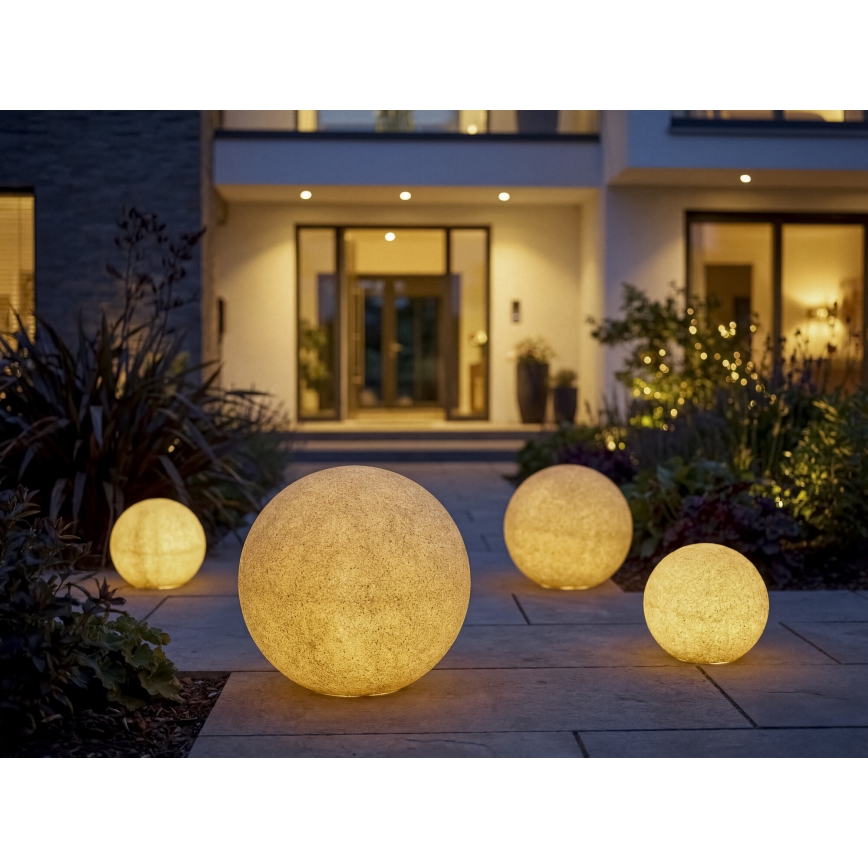 Āra lampa STONO 1xE27/20W/230V Ø 30 cm IP65 bēša