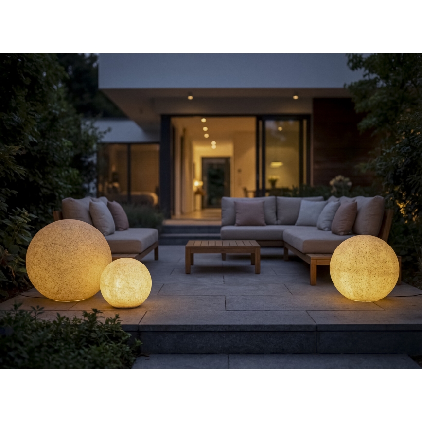 Āra lampa STONO 1xE27/20W/230V Ø 30 cm IP65 bēša