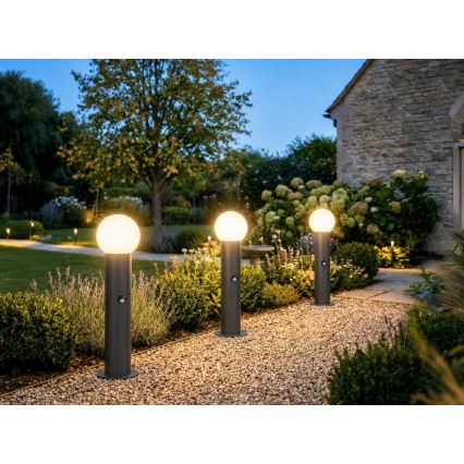 Āra lampa ar kustības un krēslas sensoru STONO 1xE27/15W/230V 50 cm IP65 antracīts