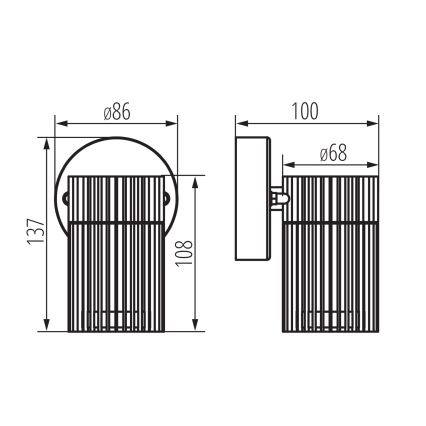 Āra sienas prožektors RADILO 1xGU10/11W/230V IP44 melns