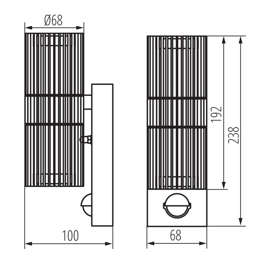 Āra sienas prožektors ar kustības un krēslas sensoru RADILO 2xGU10/11W/230V IP44 melns