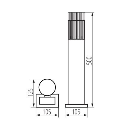 Āra lampa RADILO 1xGU10/11W/230V 50 cm IP44 melna