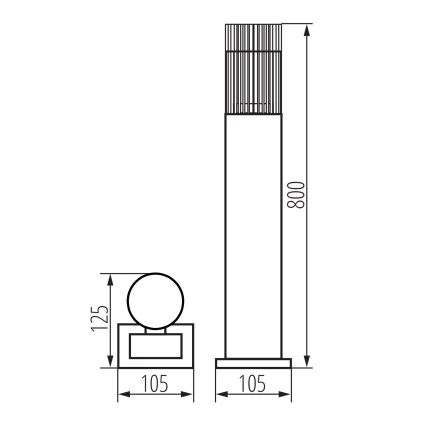 Āra lampa RADILO 1xGU10/11W/230V 80 cm IP44 melna