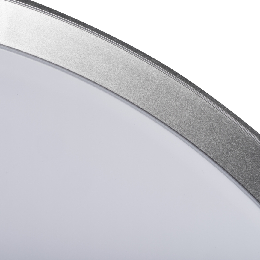 LED dimmējams griestu gaismeklis LIXAN LED/65W/230V 3000-6500K diametrs 48,6 cm balts/sudrabs + tālvadības pults