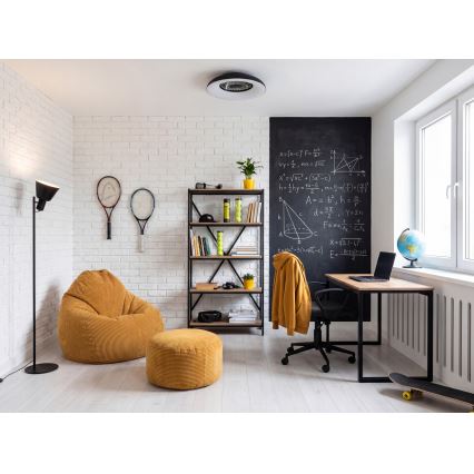 LED RGBW dimējama griestu lampa ar ventilatoru PLAVE PAN LED/48W/230V 3000-6500K Ø 60 cm melna + tālvadība