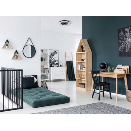 LED RGBW dimējama griestu lampa ar ventilatoru PLAVE PAN LED/48W/230V 3000-6500K Ø 60 cm melna + tālvadība