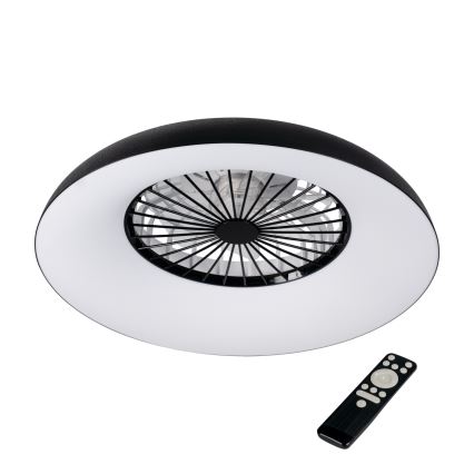 LED RGBW dimējama griestu lampa ar ventilatoru PLAVE PAN LED/48W/230V 3000-6500K Ø 60 cm melna + tālvadība