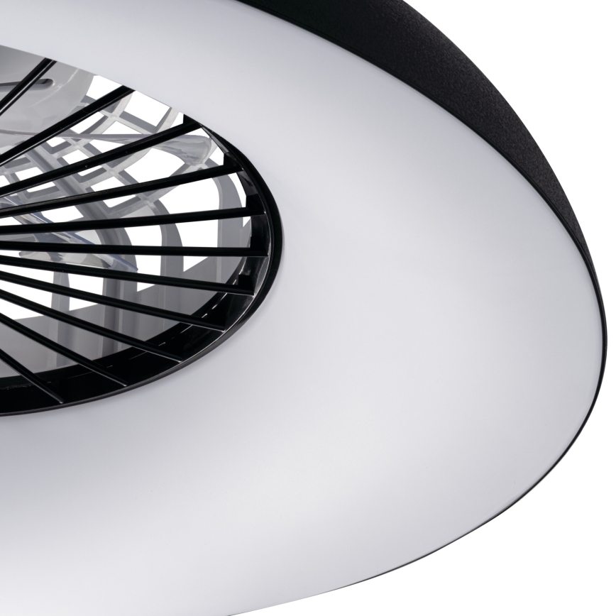LED RGBW dimējama griestu lampa ar ventilatoru PLAVE PAN LED/48W/230V 3000-6500K Ø 60 cm melna + tālvadība