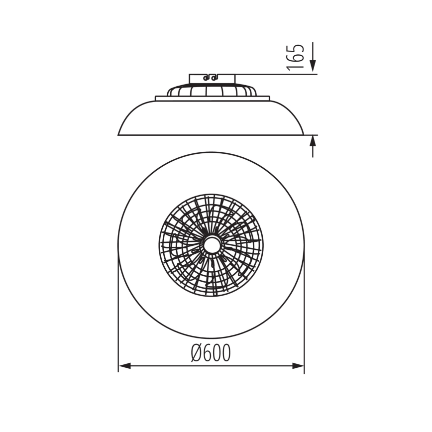 LED RGBW dimējama griestu lampa ar ventilatoru PLAVE PAN LED/48W/230V 3000-6500K Ø 60 cm melna + tālvadība