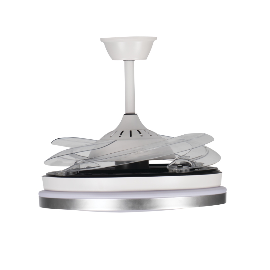 LED griestu lampa ar regulējamu spilgtumu un ventilatoru PLAVE LED/36W/230V 3000-6500K sudraba/balta + tālvadības pults