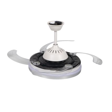 LED griestu lampa ar regulējamu spilgtumu un ventilatoru PLAVE LED/36W/230V 3000-6500K sudraba/balta + tālvadības pults