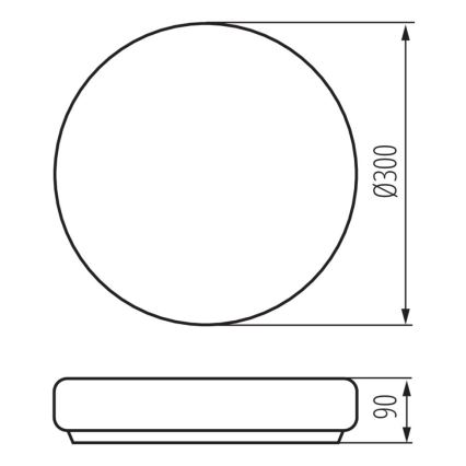 Vannas istabas griestu gaismeklis PERAZ 1xE27/60W/230V d. 30 cm IP44