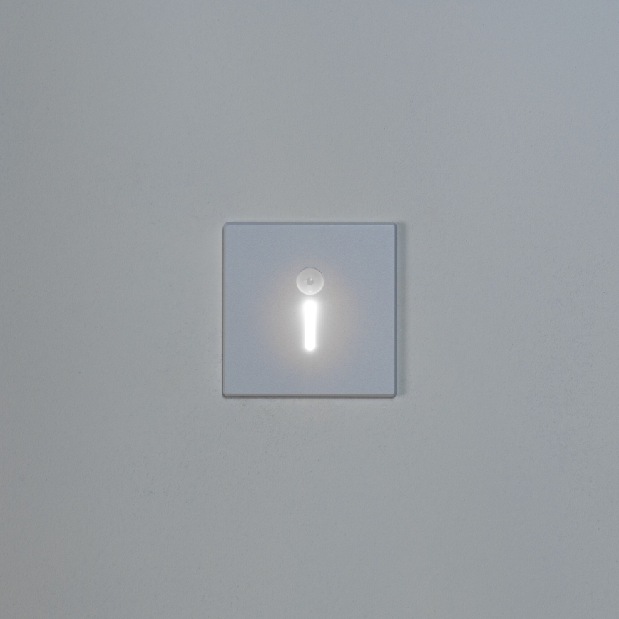 LED kāpņu gaismeklis ar kustības un krēslas sensoru MAGNIK LED/1,7W/230V 2700/3300/3900/4600/5700K balts kvadrātveida