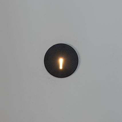 LED kāpņu gaismeklis MAGNIK LED/1,7W/230V 2700/3300/3900/4600/5700K melns apaļš