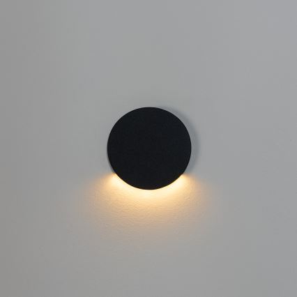 LED kāpņu gaismeklis MAGNIK LED/1,7W/230V 2700/3300/3900/4600/5700K, melns, apaļš