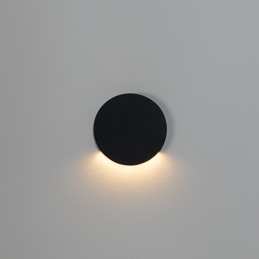 LED kāpņu gaismeklis MAGNIK LED/1,7W/230V 2700/3300/3900/4600/5700K, melns, apaļš