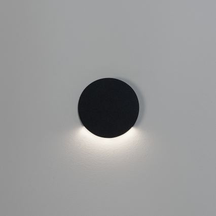 LED kāpņu gaismeklis MAGNIK LED/1,7W/230V 2700/3300/3900/4600/5700K, melns, apaļš