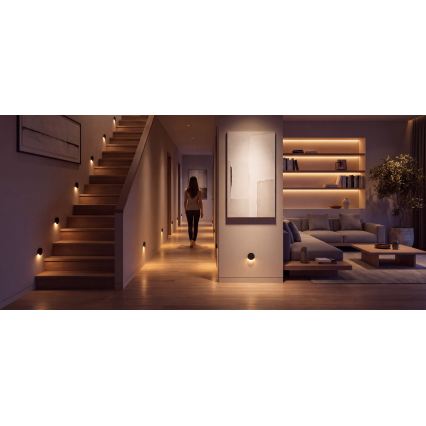 LED kāpņu gaismeklis MAGNIK LED/1,7W/230V 2700/3300/3900/4600/5700K, melns, apaļš