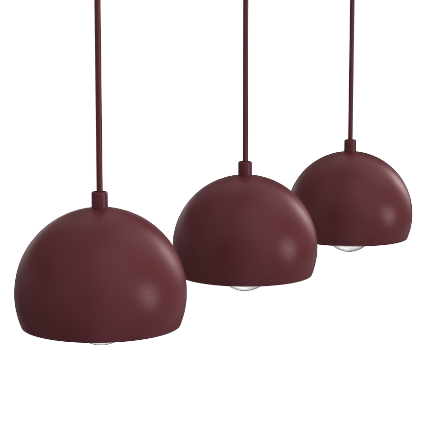 Karājamā lampa ar vadu SOOL 3xE27/15W/230V burgundijas sarkana