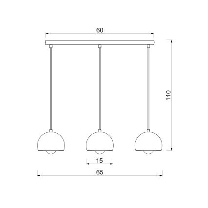 Karājamā lampa ar vadu SOOL 3xE27/15W/230V burgundijas sarkana