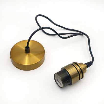 Karājamā lampa uz kabeļa HECTOR 1xE27/15W/230V balta/misiņš Ø 14 cm