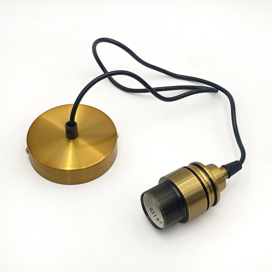 Karājamā lampa uz kabeļa HECTOR 1xE27/15W/230V balta/misiņš Ø 14 cm