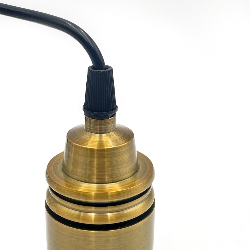 Karājamā lampa uz kabeļa HECTOR 1xE27/15W/230V balta/misiņš Ø 14 cm