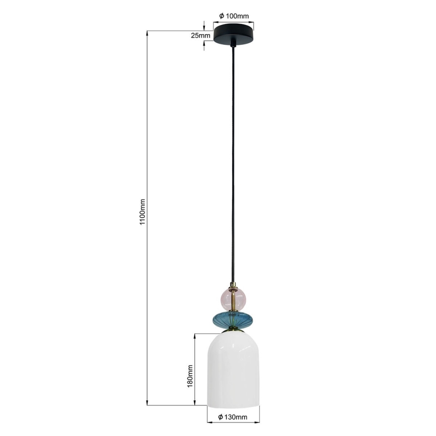 Karājamā lampa uz kabeļa TROPEA 1xE27/15W/230V melna/dūmakaina violeta/zila/balta