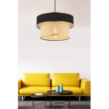 Karājamā lampa uz troses ERO 1xE27/60W/230V melna/bēša