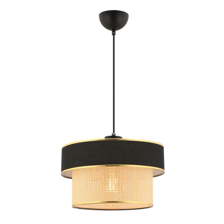 Karājamā lampa uz troses ERO 1xE27/60W/230V melna/bēša